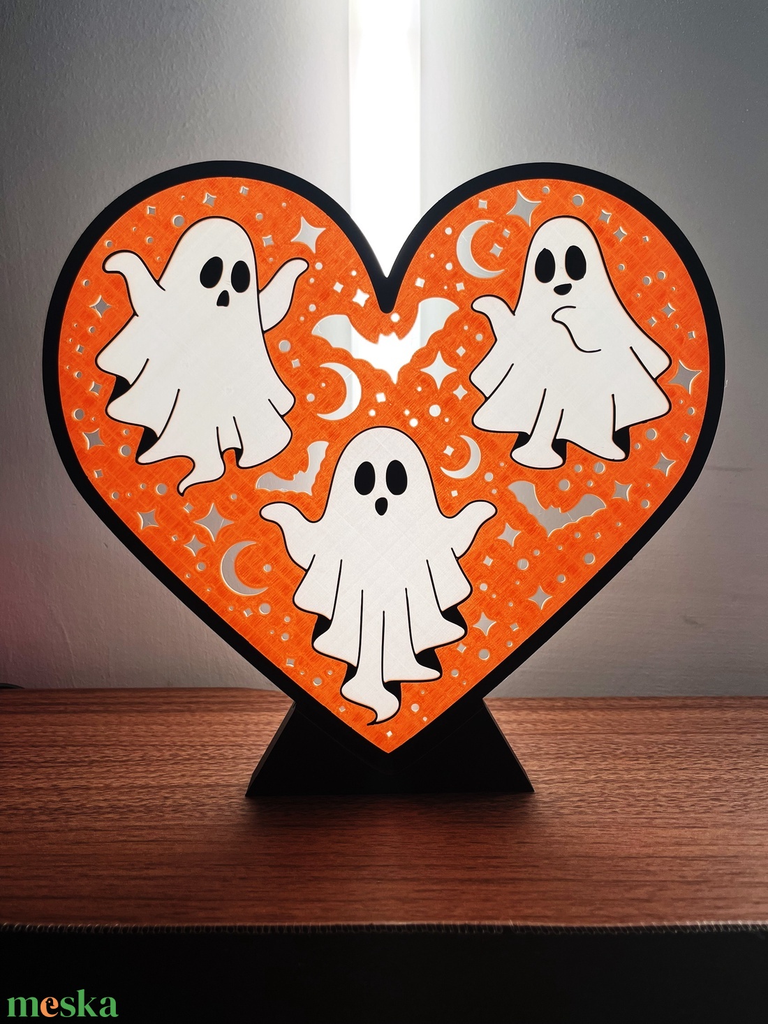 Szellemes szív dekor - otthon & életmód - dekoráció - halloween - halloweeni figurák - Meska.hu