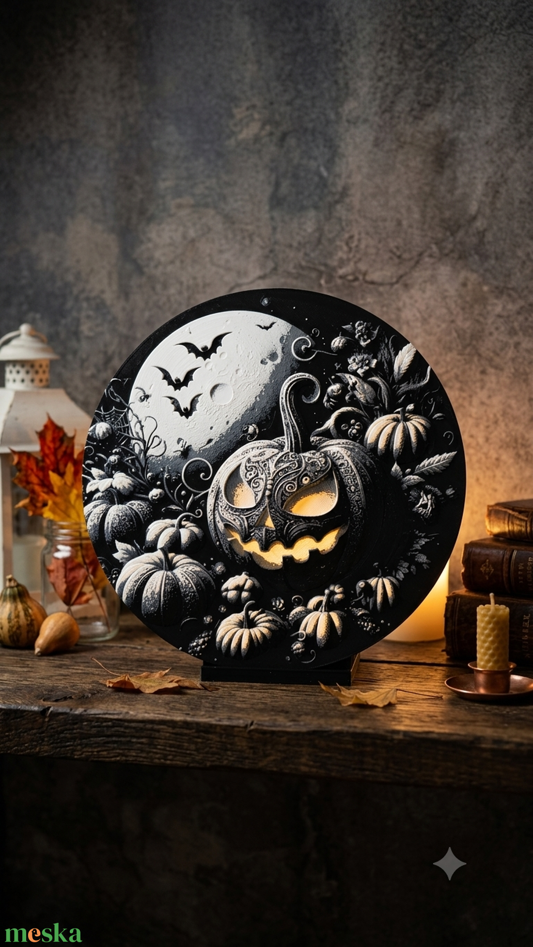 Kézműves Halloweeni Tökös Ajtó- és Asztaldísz - otthon & életmód - dekoráció - halloween - halloweeni ajtódíszek és ablakdíszek - Meska.hu