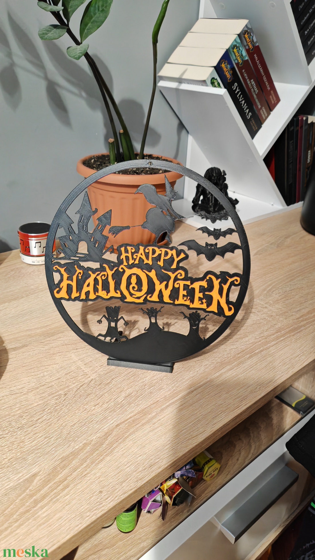 Kétfunkciós Halloween Dísz (23.5cm) - otthon & életmód - dekoráció - halloween - halloweeni ajtódíszek és ablakdíszek - Meska.hu