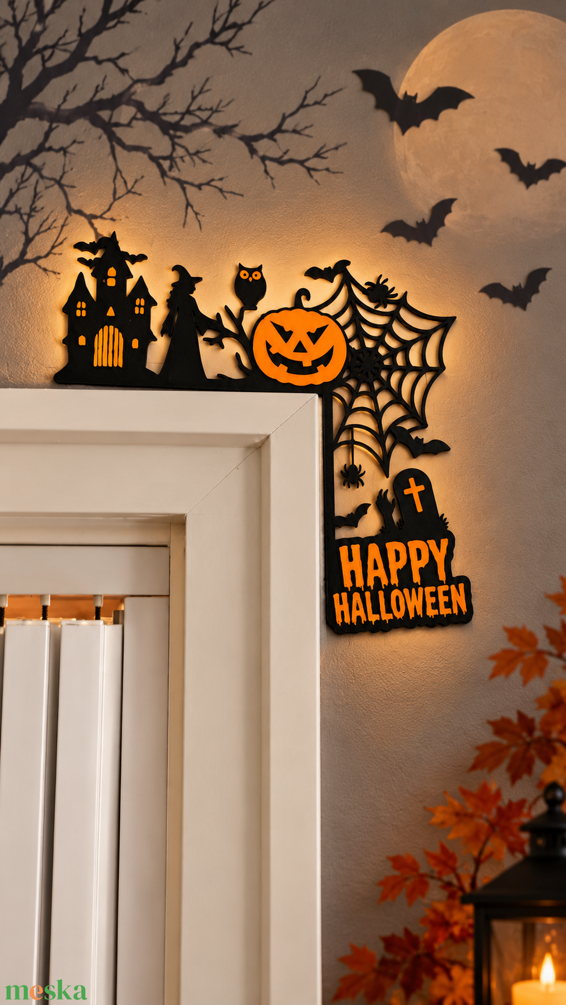 Halloween-i Sarokdísz - otthon & életmód - dekoráció - halloween - halloweeni ajtódíszek és ablakdíszek - Meska.hu
