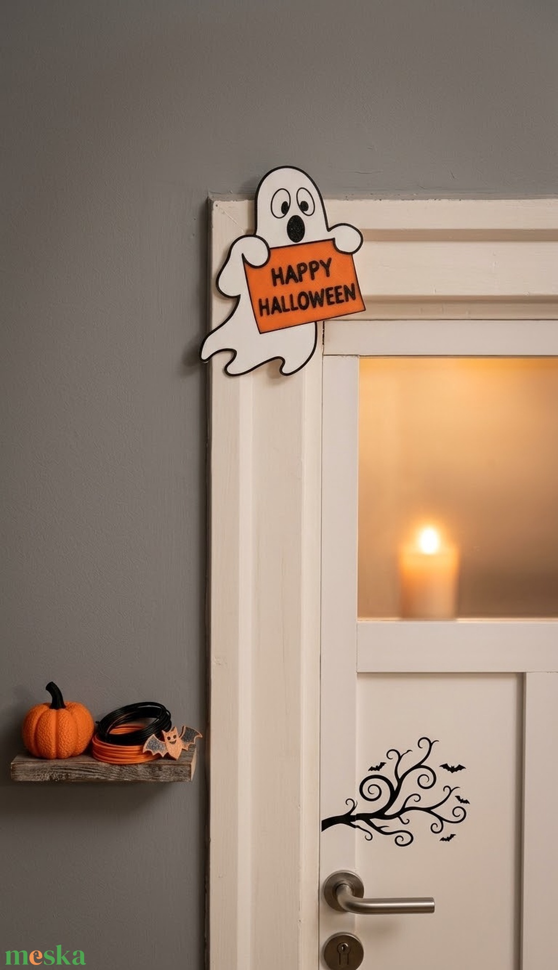 Halloweeni Szellemes Ajtódekoráció - otthon & életmód - dekoráció - halloween - halloweeni ajtódíszek és ablakdíszek - Meska.hu