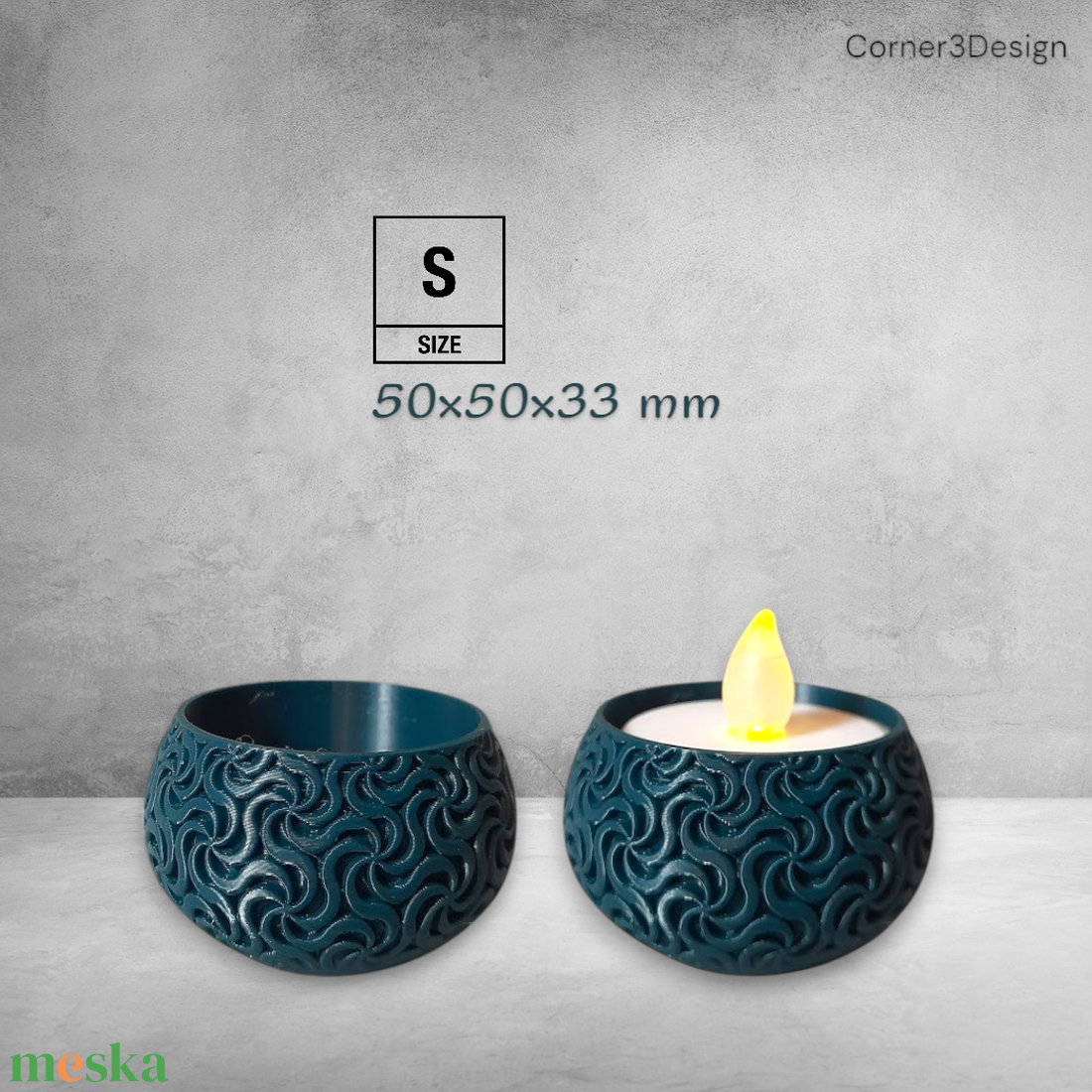 3D - Hullámmintás mécsestartó  LED mécseshez - otthon & életmód - gyertya, illat, aroma - mécses és mécsestartó - Meska.hu