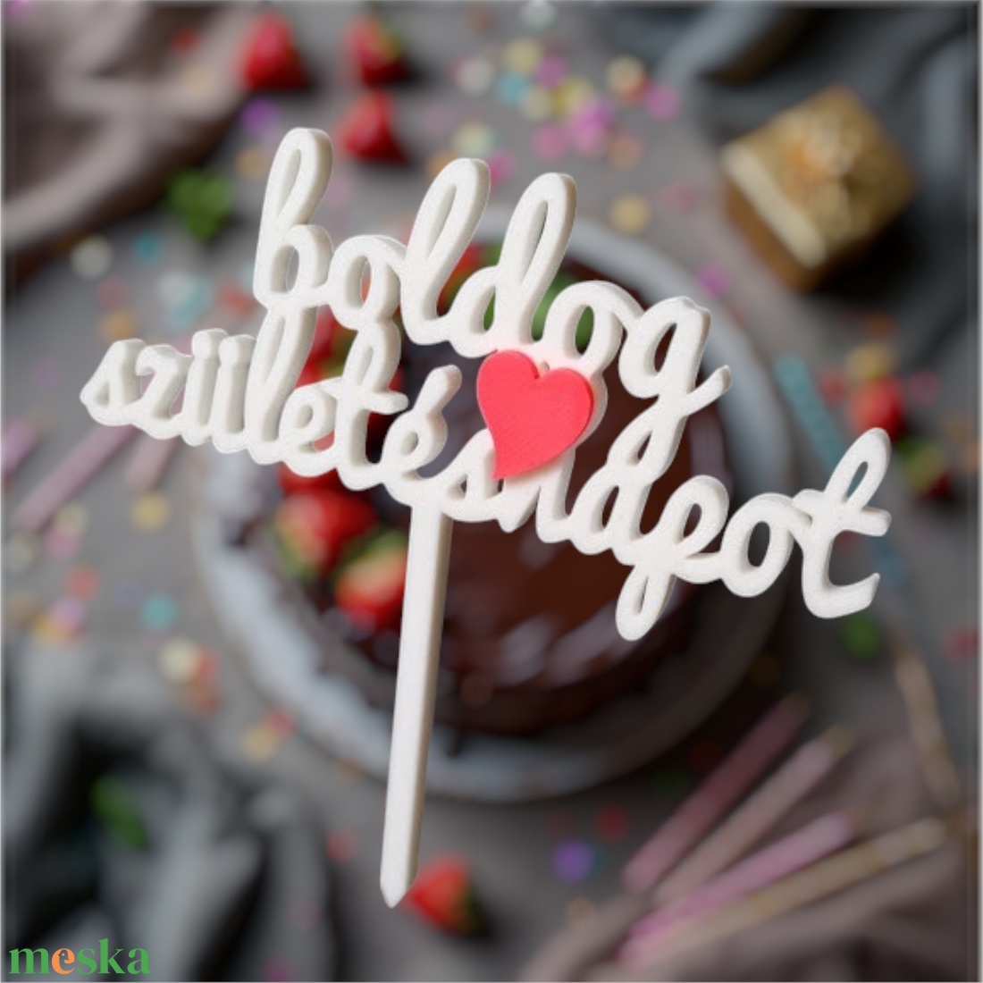 Szülinapi torta díszítés - sima - Anya - Apa ferirattal - otthon & életmód - dekoráció - dísztárgy - Meska.hu