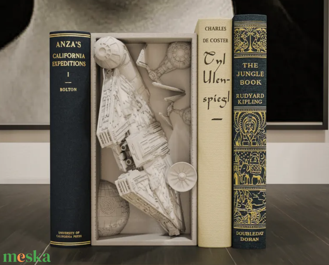 Ezeréves sólyom könyvtámasz - dioráma - otthon & életmód - dekoráció - asztal és polc dekoráció - könyvtámasz - Meska.hu