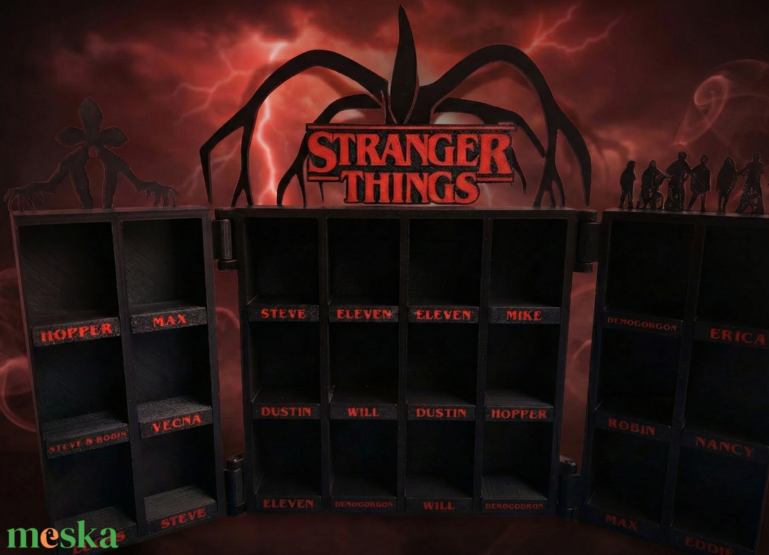 Stranger Things Demogorgonos gyüjtői Kinder Joy Funko figura tartó, 24 figurának - otthon & életmód - dekoráció - asztal és polc dekoráció - díszdoboz - Meska.hu