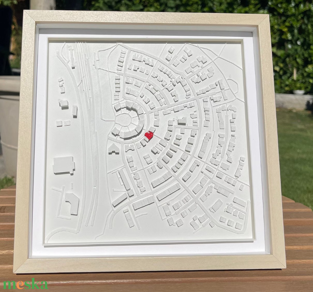 Személyre szabott kép / 3D város / Koordináták / Eredeti / Személyre szabott ajándékok / Nászajándék - esküvő - emlék & ajándék - köszönőajándék - Meska.hu
