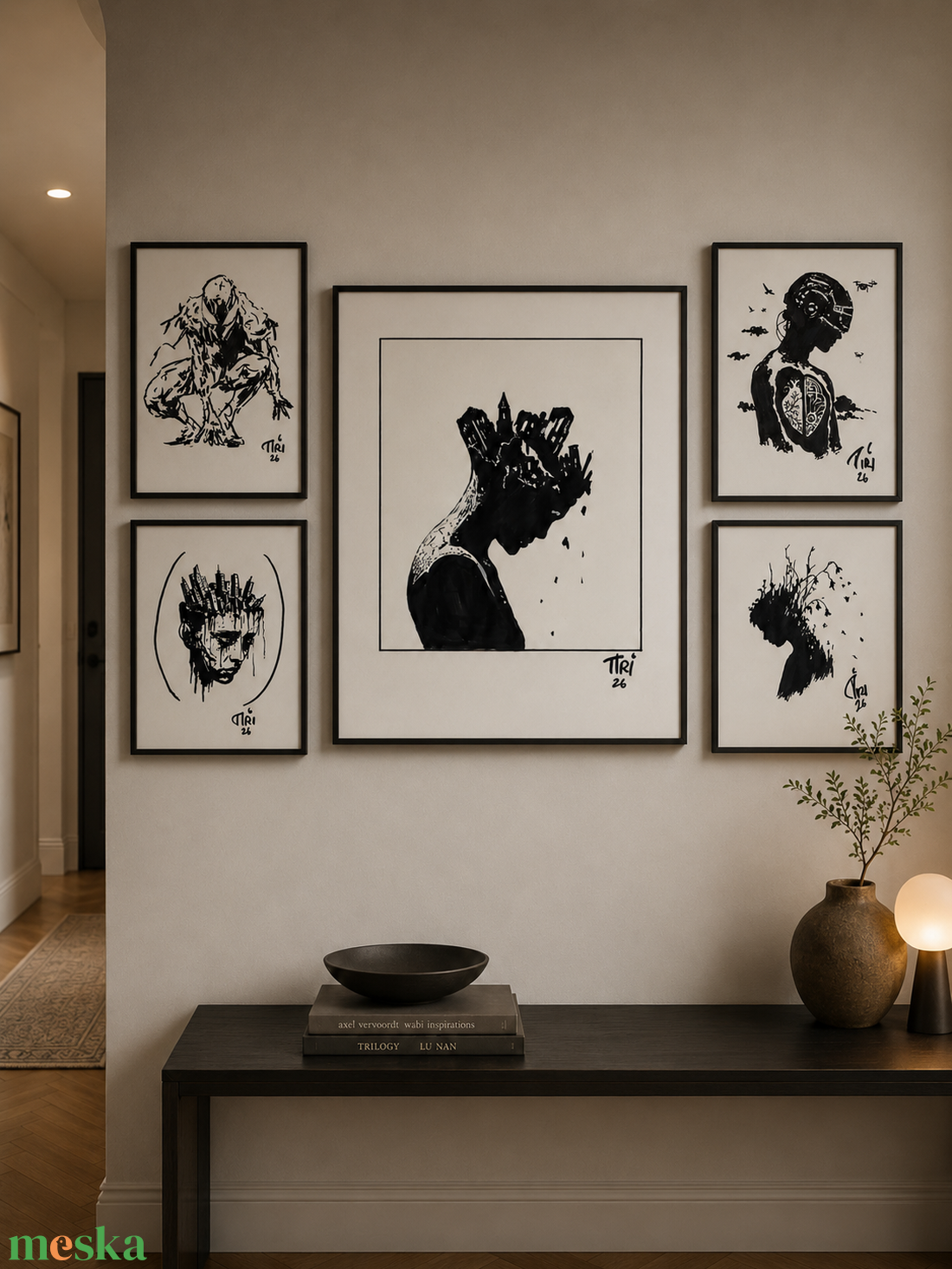 A Város Bennem - fekete-fehér művészi falikép / eredeti markerrajz vagy 50�70 cm-es nyomat - otthon & életmód - dekoráció - kép & falikép - poszter - Meska.hu