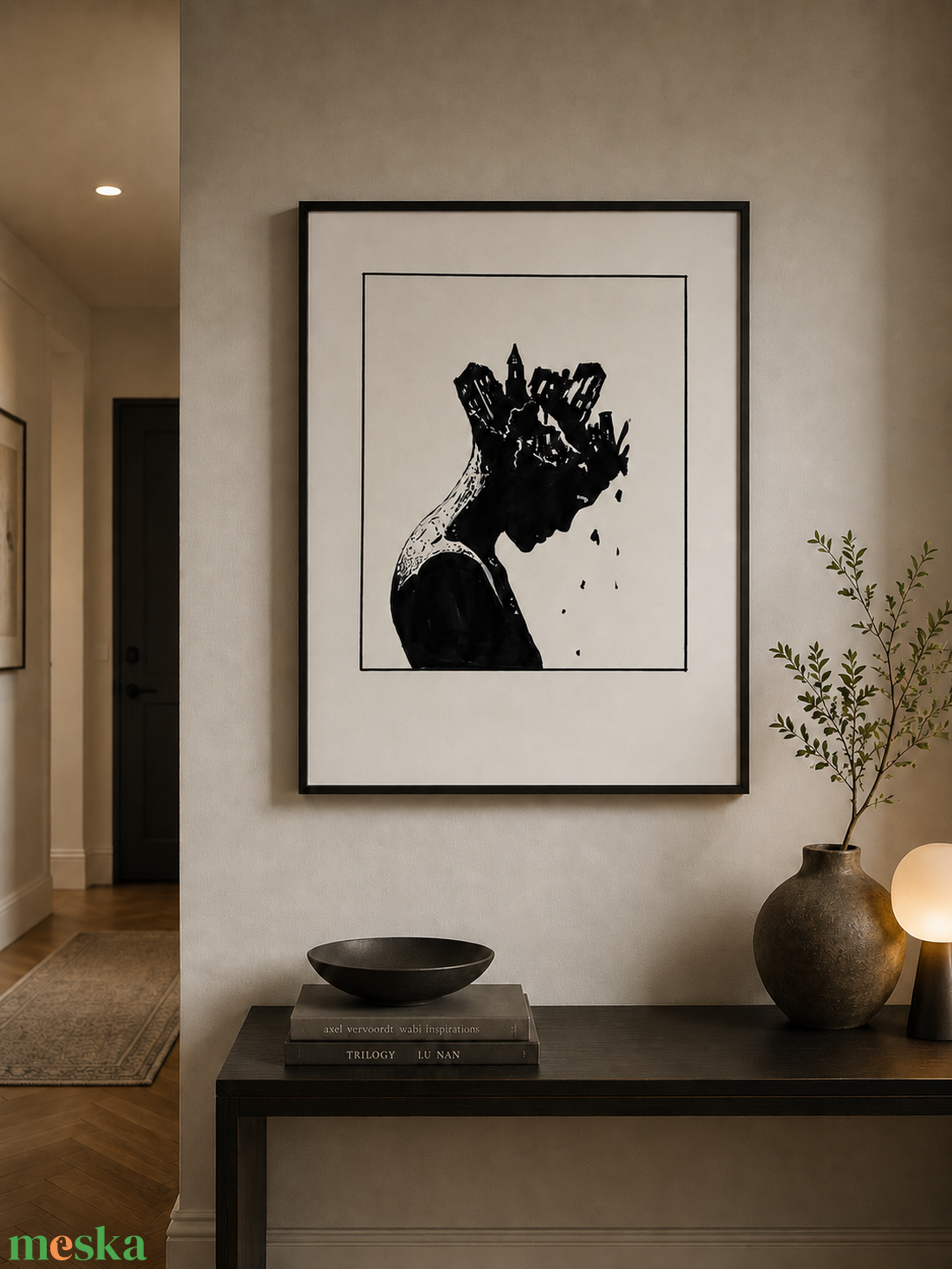 A Város Bennem - fekete-fehér művészi falikép / eredeti markerrajz vagy 50�70 cm-es nyomat - otthon & életmód - dekoráció - kép & falikép - poszter - Meska.hu