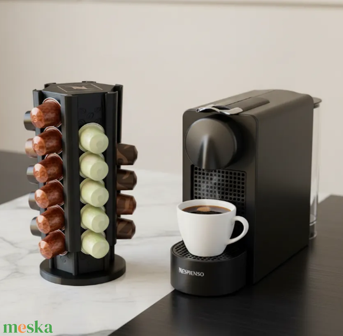 Forgó Nespresso kávékapszula tartó ajándék kávédíszítő sablonnal - otthon & életmód - konyhafelszerelés, tálalás - konyhai tárolás - tea & kávé tárolás - Meska.hu