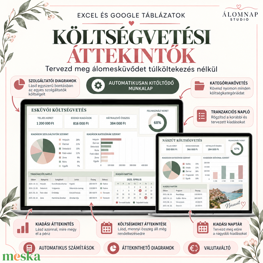 Esküvőtervező táblázat � Esküvői költségvetés, teendőlista, idővonal, vendéglista, ültetési rend, programterv, ajándékli - esküvő - meghívó & kártya - digitális meghívók - Meska.hu