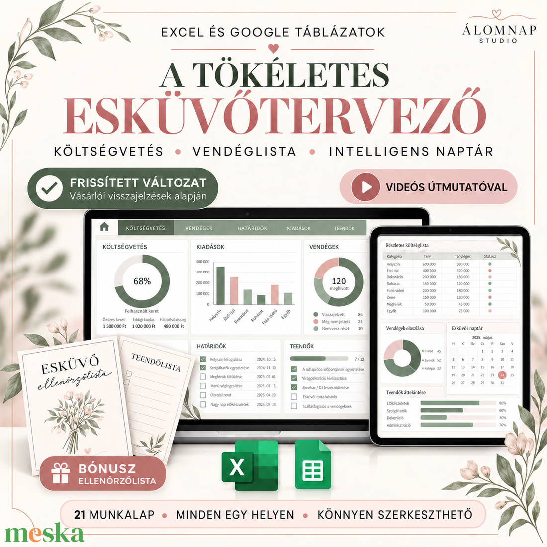 Esküvőtervező táblázat � Esküvői költségvetés, teendőlista, idővonal, vendéglista, ültetési rend, programterv, ajándékli - esküvő - meghívó & kártya - digitális meghívók - Meska.hu