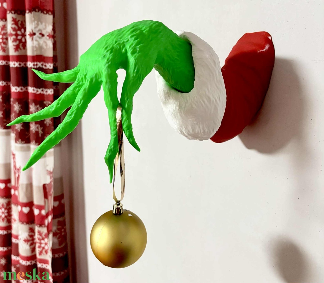Grinch kéz - Karácsonyi fali dekoráció - 3D nyomtatott - karácsony - karácsonyi lakásdekoráció - karácsonyi lakásdíszek - Meska.hu