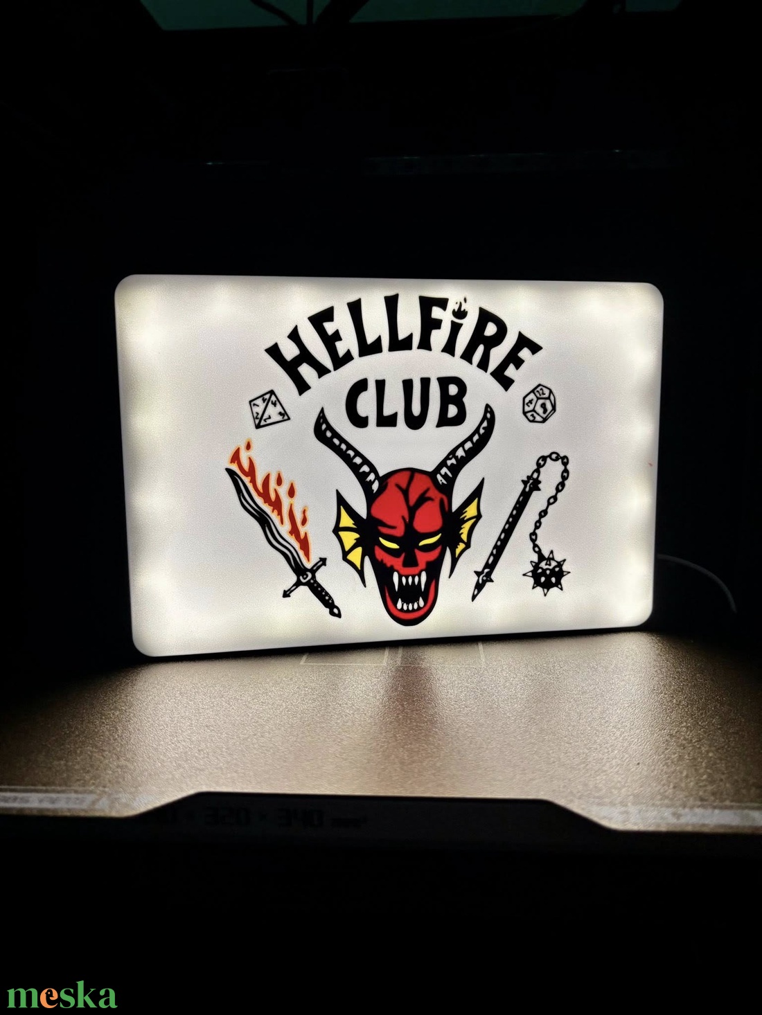 Hellfire Club - Stranger Things Lightbox Hangulatfény  - otthon & életmód - lámpa - hangulatlámpa - Meska.hu