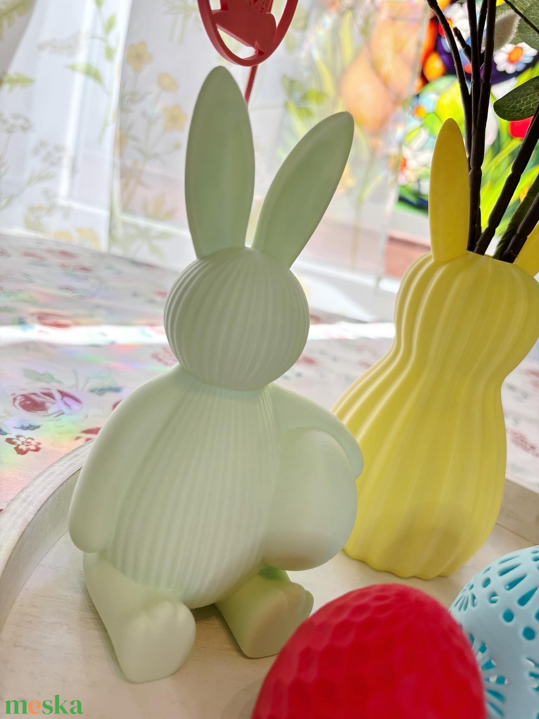 Húsvéti Nyuszi tojással - 3D nyomtatott ���  - ünnepi díszek, dekorációk - húsvéti díszek és dekorációk - húsvéti asztaldíszek - Meska.hu