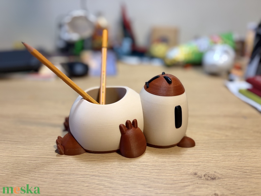 Capybara ceruza tartó - otthon & életmód - tárolás & rendszerezés - íróasztali tároló - Meska.hu