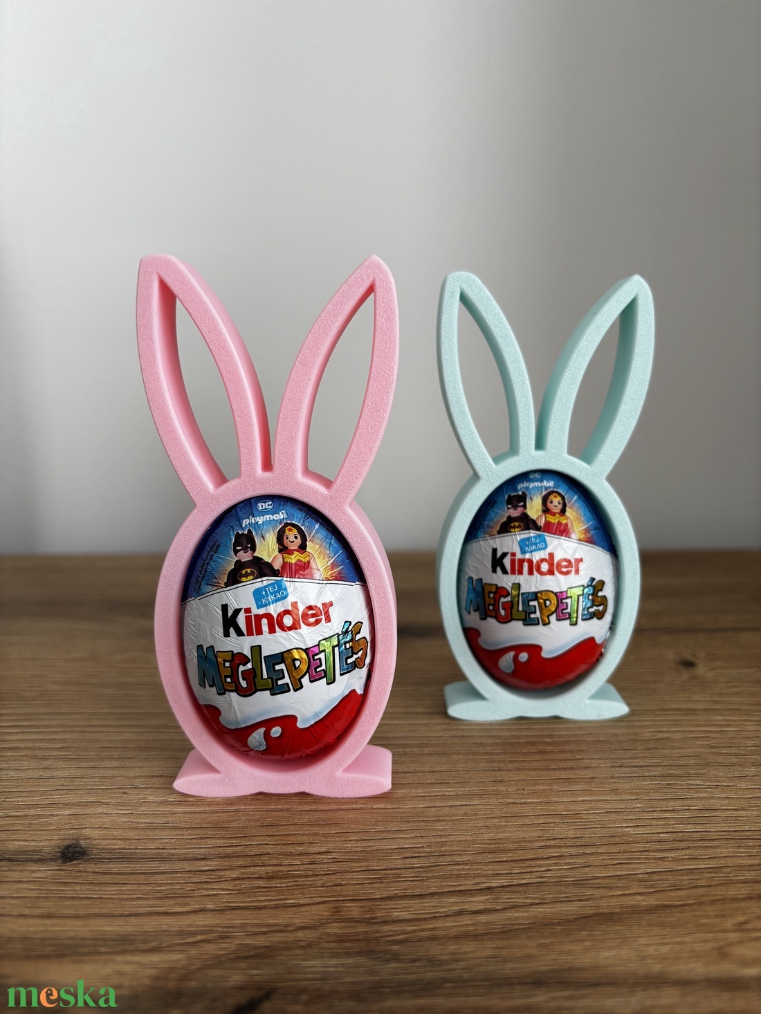 Húsvéti nyuszis Kinder tojás tartó � dekoráció és ajándék - ünnepi díszek, dekorációk - húsvéti díszek és dekorációk - húsvéti ajándékátadó - Meska.hu