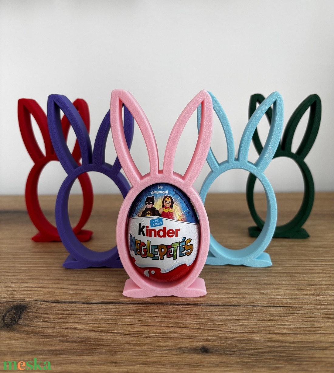 Húsvéti nyuszis Kinder tojás tartó � dekoráció és ajándék - ünnepi díszek, dekorációk - húsvéti díszek és dekorációk - húsvéti ajándékátadó - Meska.hu