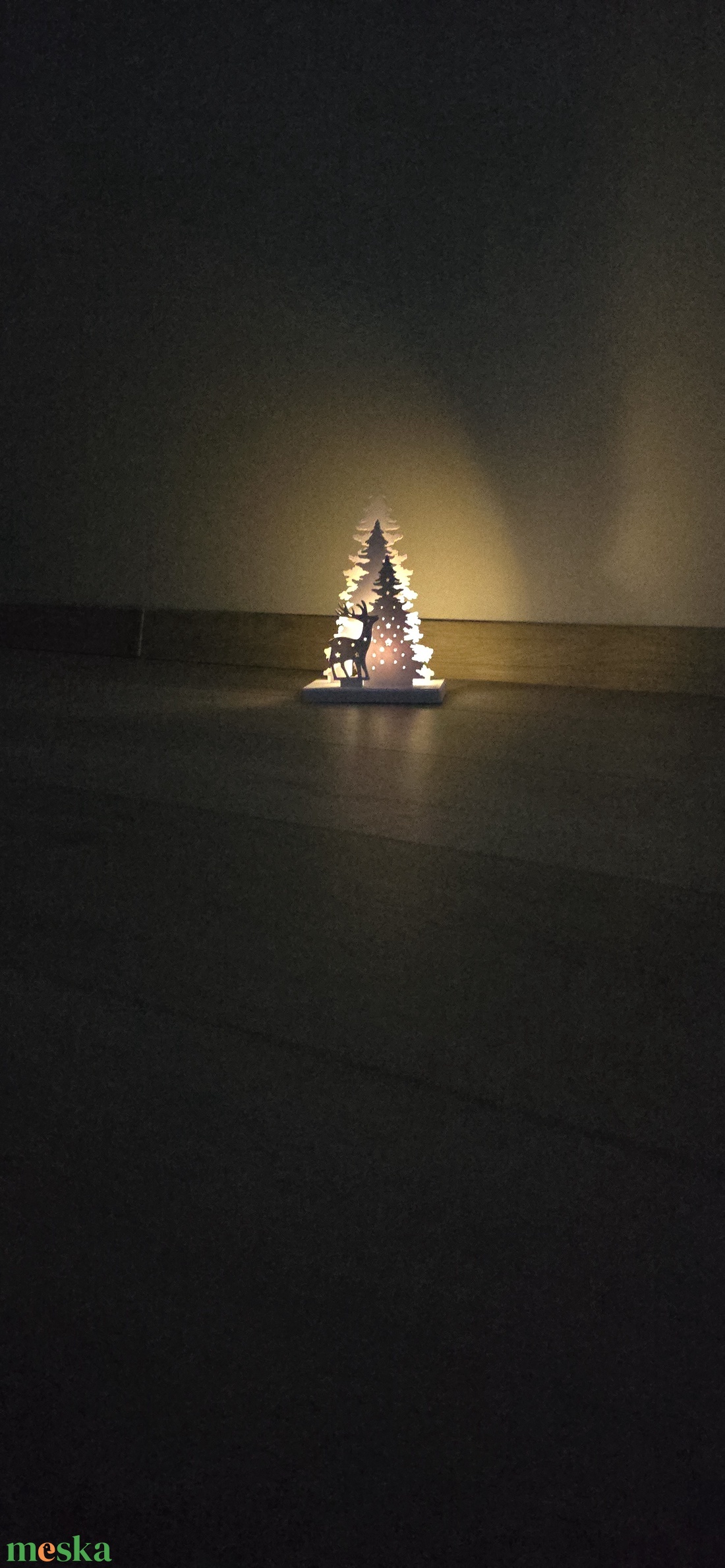 Egyedi 3D nyomtatott LED-es karácsonyi dísz � Szarvas és fenyő. - karácsony - karácsonyi lakásdekoráció - ünnepi asztaldekoráció - Meska.hu