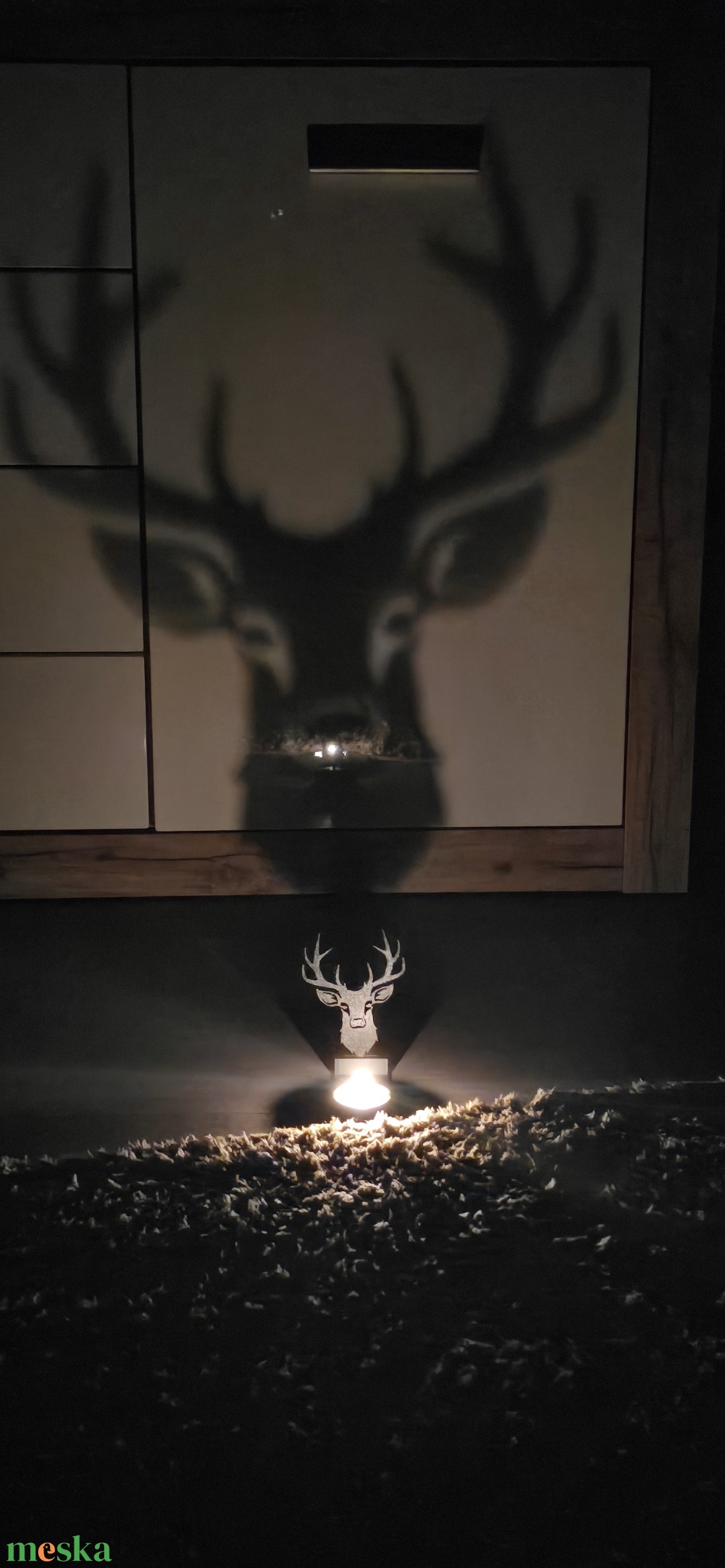 Különleges árnyékvető szarvas, mécsestartó. - otthon & életmód - dekoráció - dísztárgy - Meska.hu