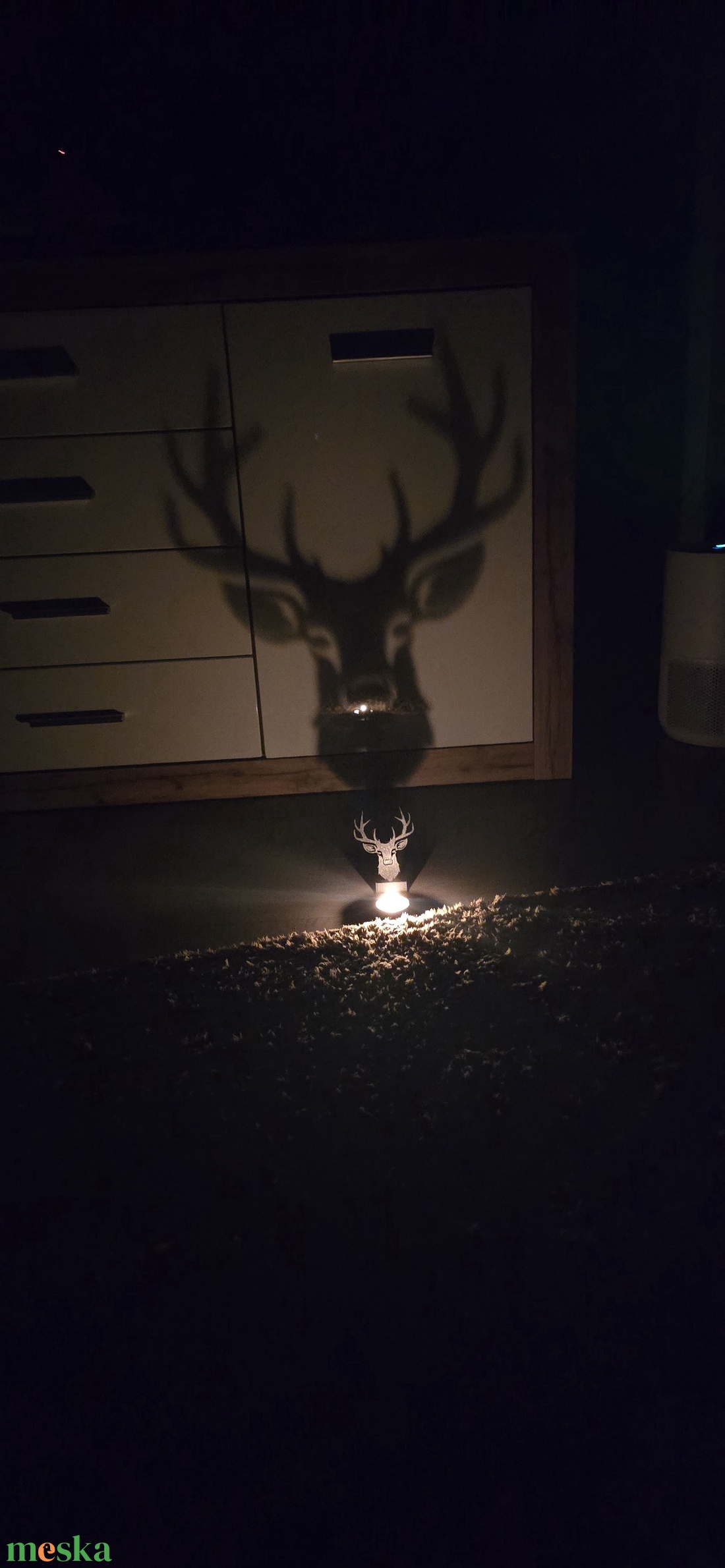 Különleges árnyékvető szarvas, mécsestartó. - otthon & életmód - dekoráció - dísztárgy - Meska.hu