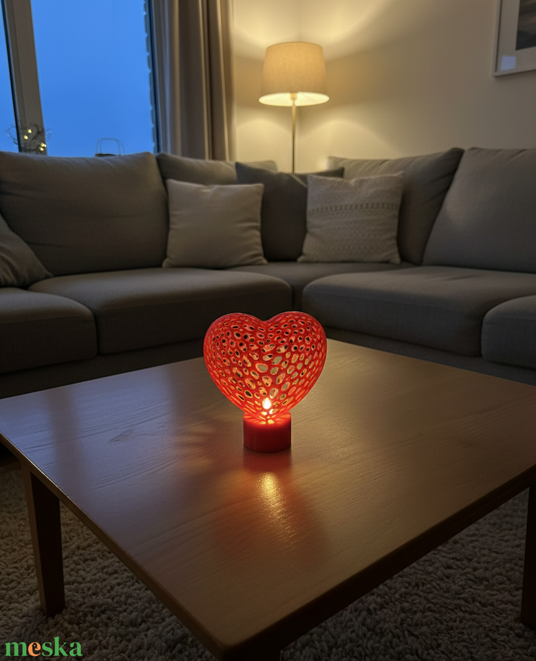 Szív alakú 3D Nyomtatott Hangulatvilágítás - otthon & életmód - lámpa - hangulatlámpa - Meska.hu