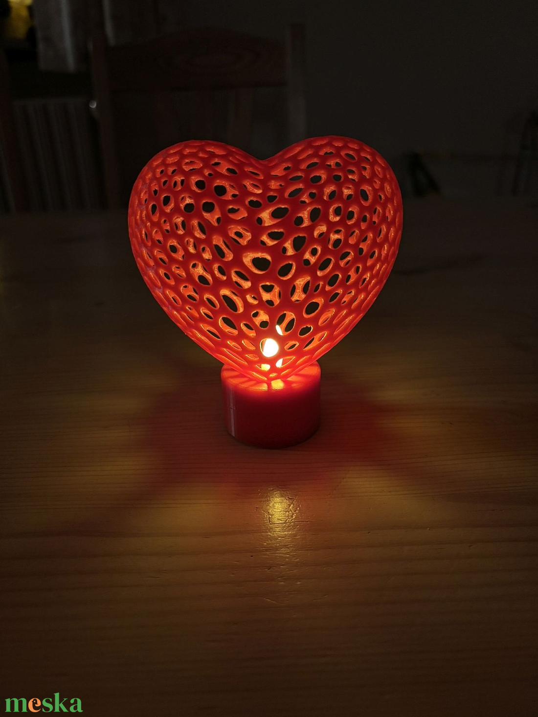 Szív alakú 3D Nyomtatott Hangulatvilágítás - otthon & életmód - lámpa - hangulatlámpa - Meska.hu