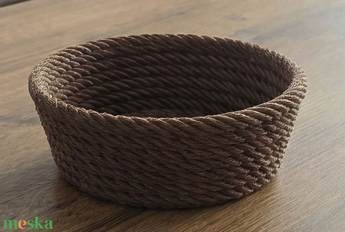 Rusztikus Kötélfonat Mintás Kosár - otthon & életmód - dekoráció - asztal és polc dekoráció - dekorációs tál, tartó - Meska.hu