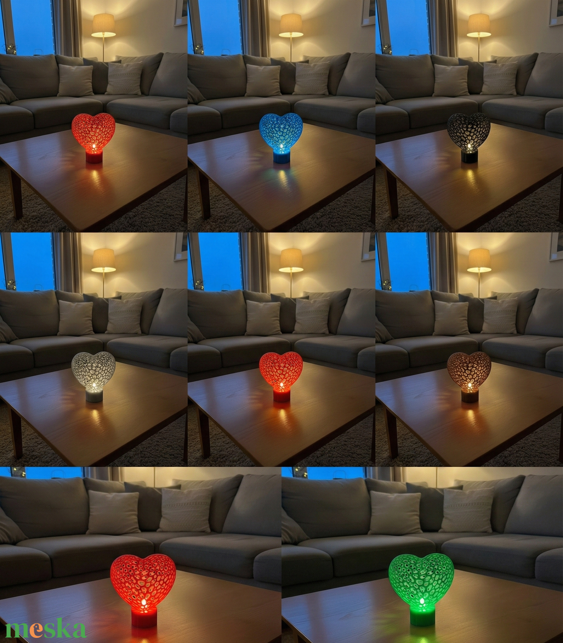 Szív alakú 3D Nyomtatott Hangulatvilágítás - otthon & életmód - lámpa - hangulatlámpa - Meska.hu