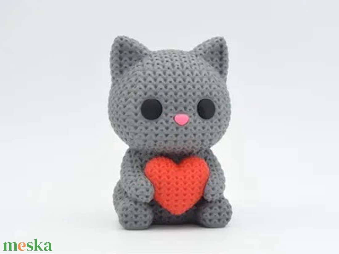 Kötött Hatású 3D Nyomtatott Cica - otthon & életmód - dekoráció - dekoratív figurák és szobrok - Meska.hu