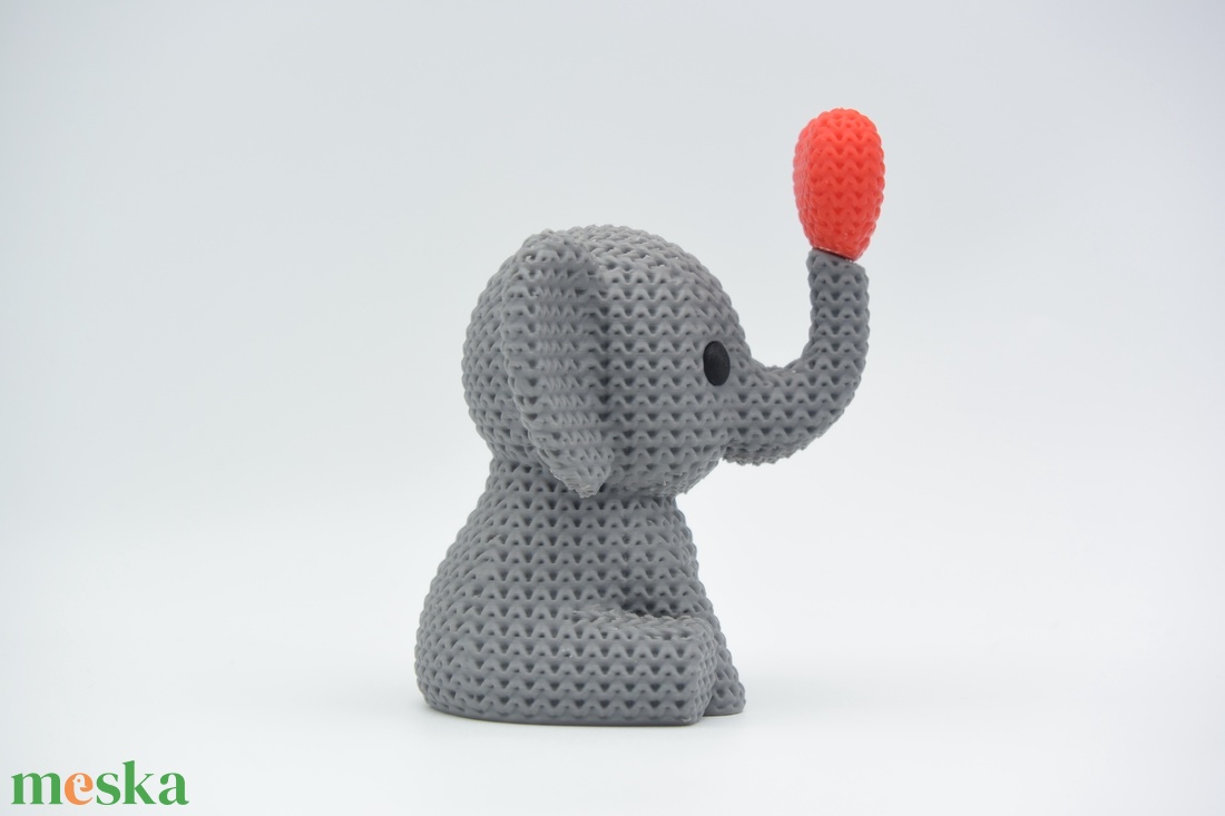 Kötött Hatású 3D Nyomtatott Elefánt - játék & sport - plüssállat & játékfigura - elefánt - Meska.hu