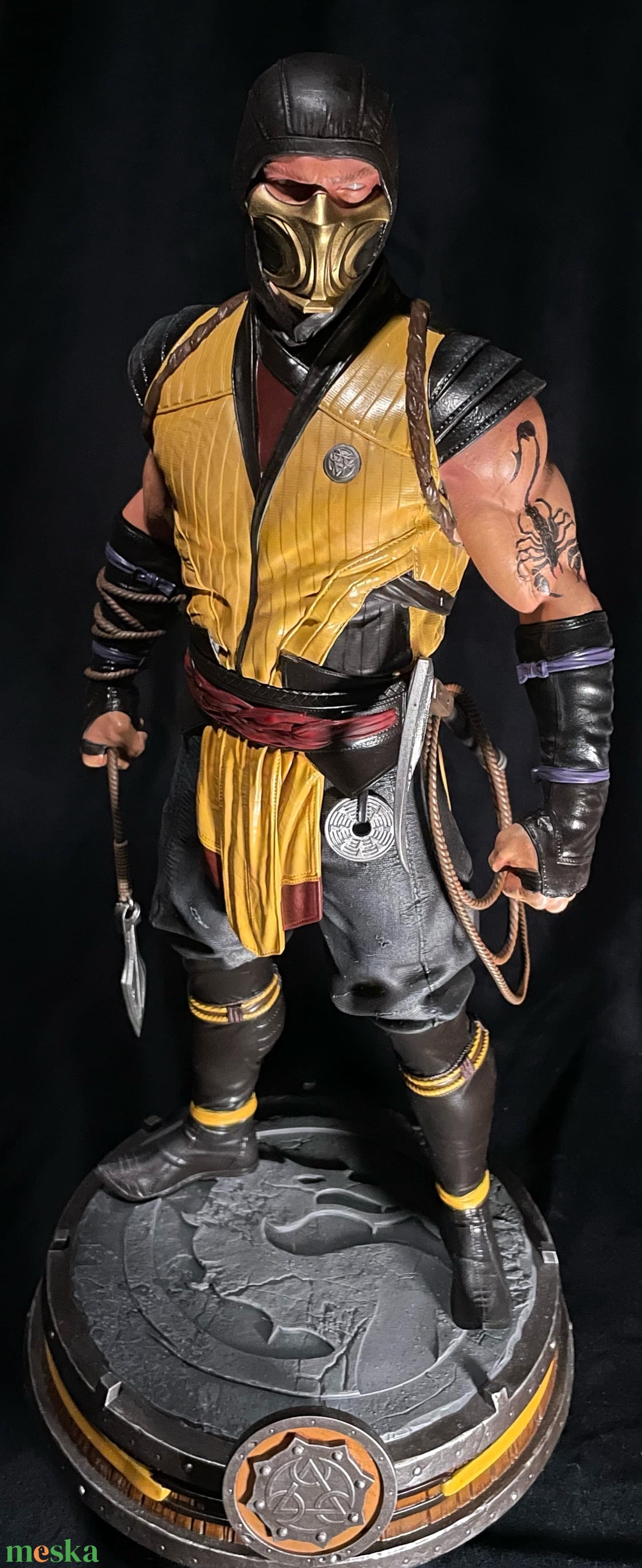 Mortal Kombat Scorpion kézzel festett 3d nyomtatott resin szobor - otthon & életmód - dekoráció - dísztárgy - Meska.hu