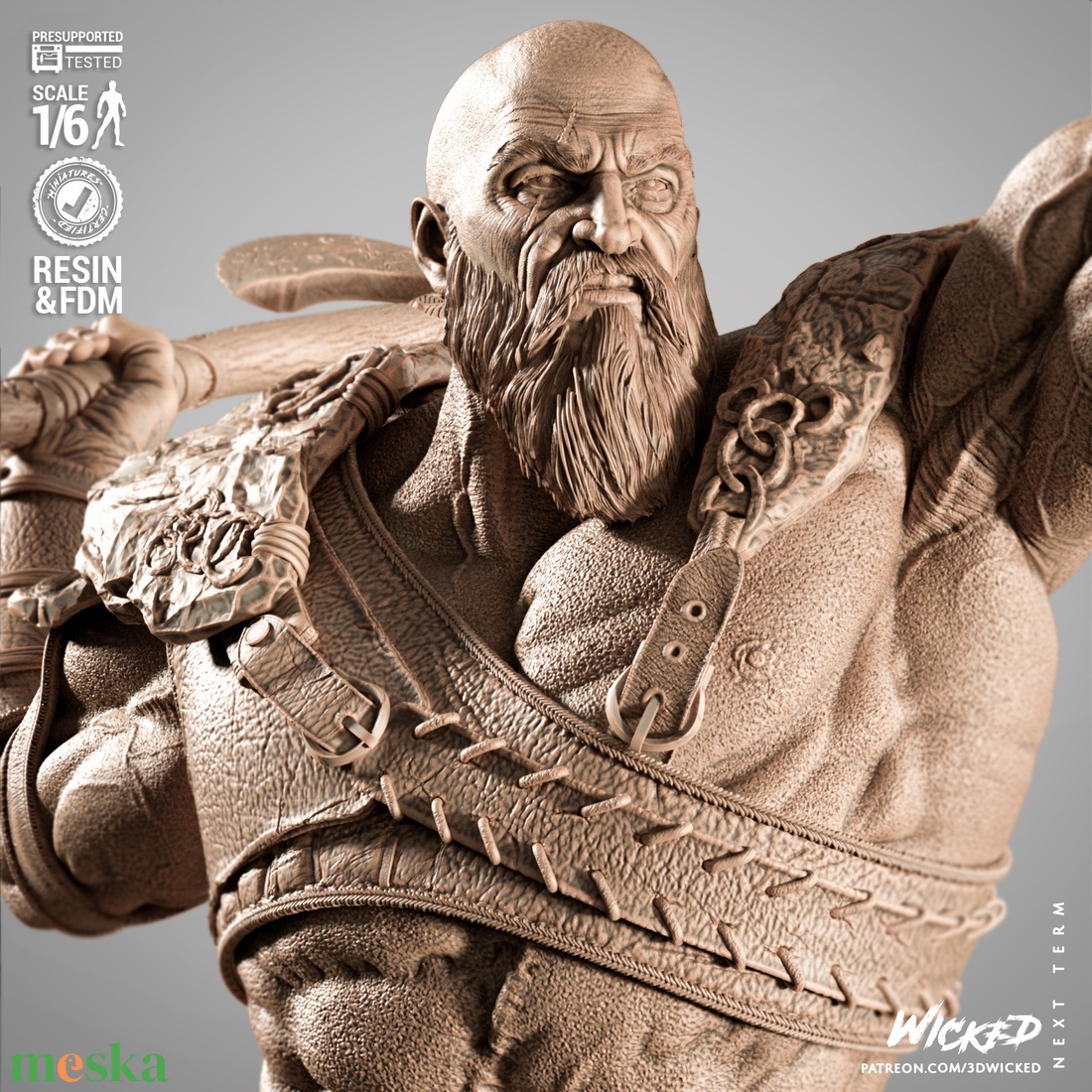 Kratos 1/6 méretű szobor - művészet - szobor - Meska.hu Kratos 1/6 méretű szobor - művészet - szobor - Meska.hu