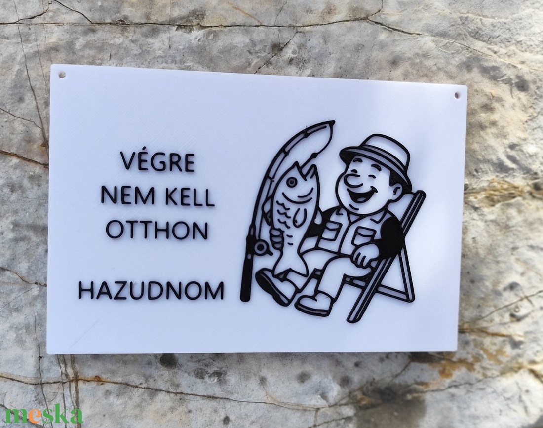 Vicces tábla - horgász - otthon & életmód - dekoráció - kép & falikép - táblakép - Meska.hu