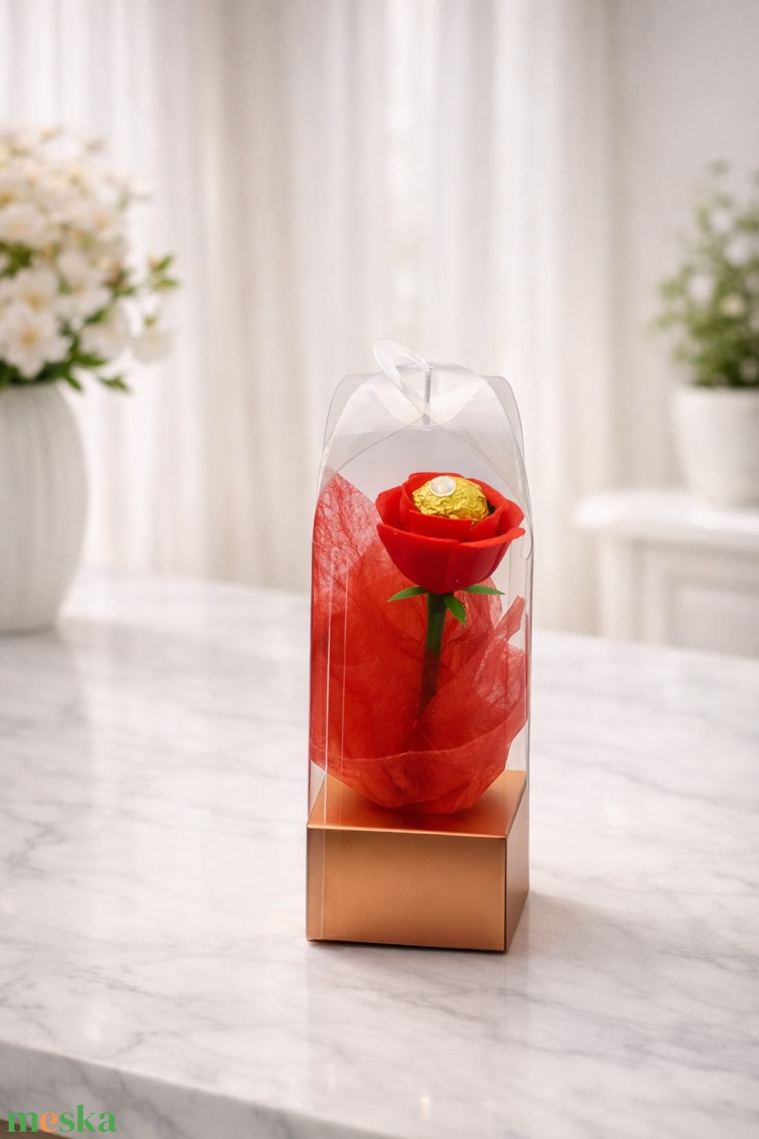 Rózsa bonbonnal - otthon & életmód - dekoráció - asztal és polc dekoráció - asztaldísz - Meska.hu