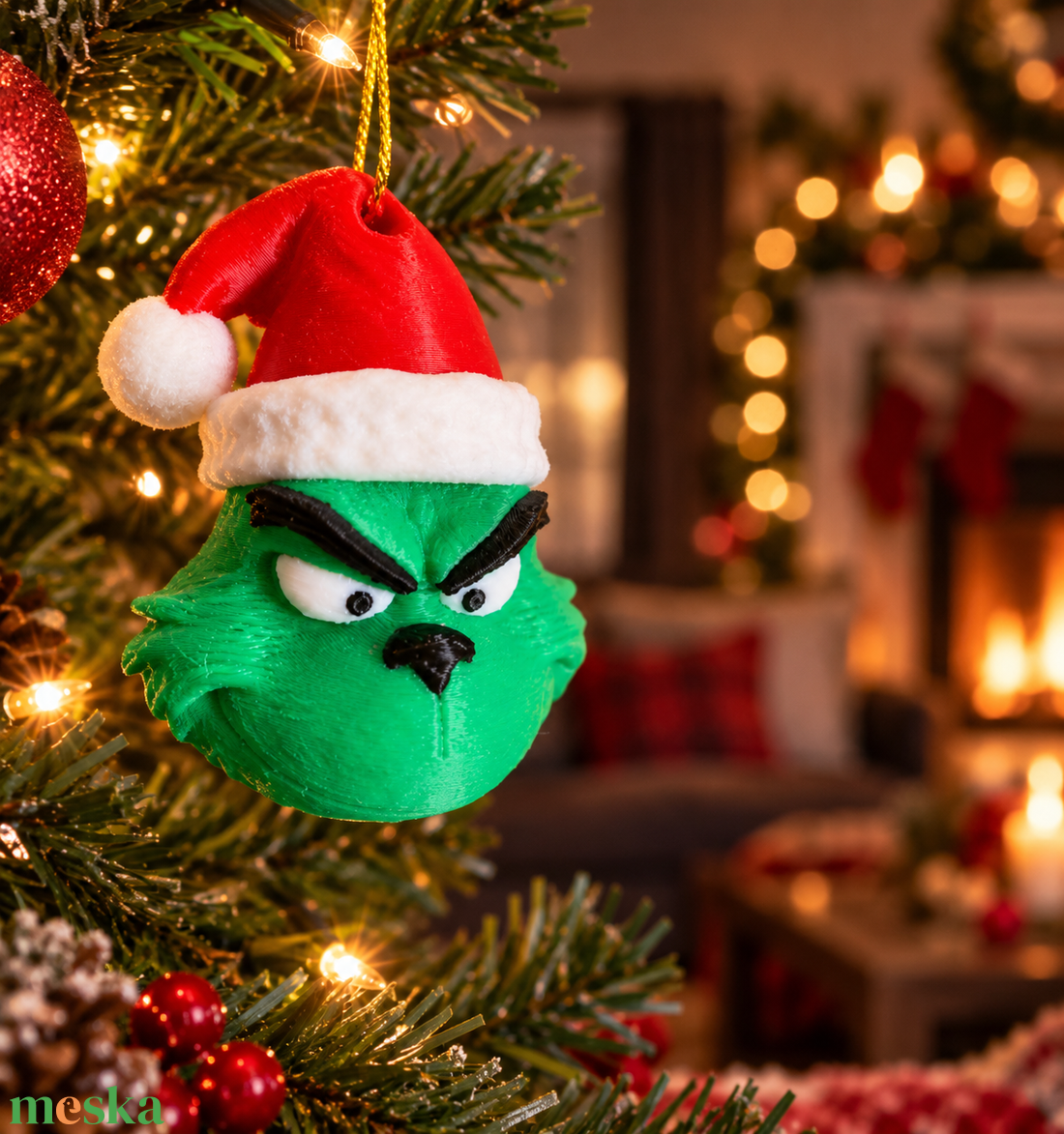 Grinch jellegű kar�csonyfad�szek - karácsony - karácsonyi lakásdekoráció - karácsonyfadíszek - Meska.hu
