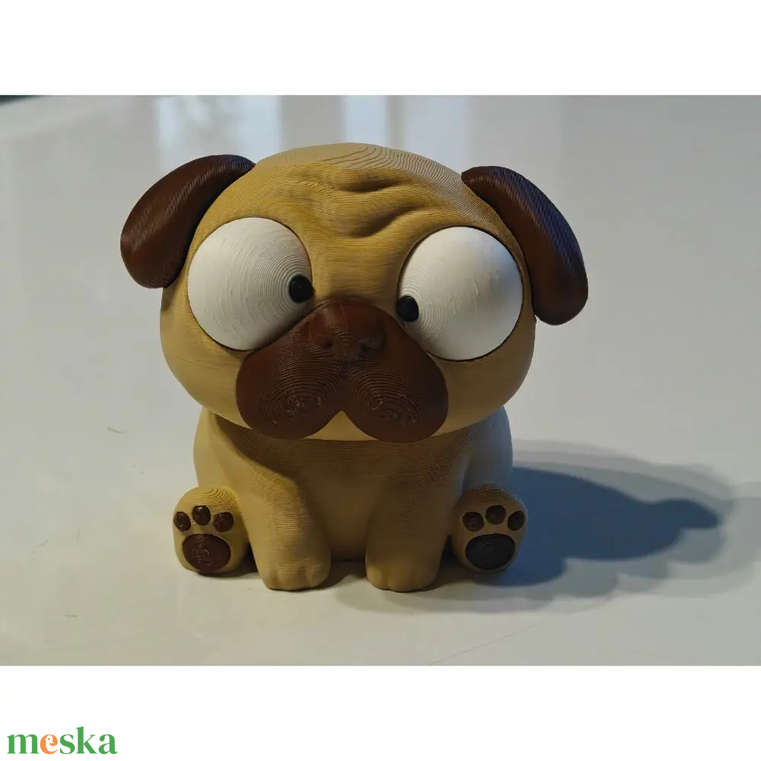 Mogyi - vicces mopsz kutyus figura mozgatható szemekkel, 3D nyomtatott asztali dísz, kutyás ajándék - otthon & életmód - dekoráció - dekoratív figurák és szobrok - Meska.hu