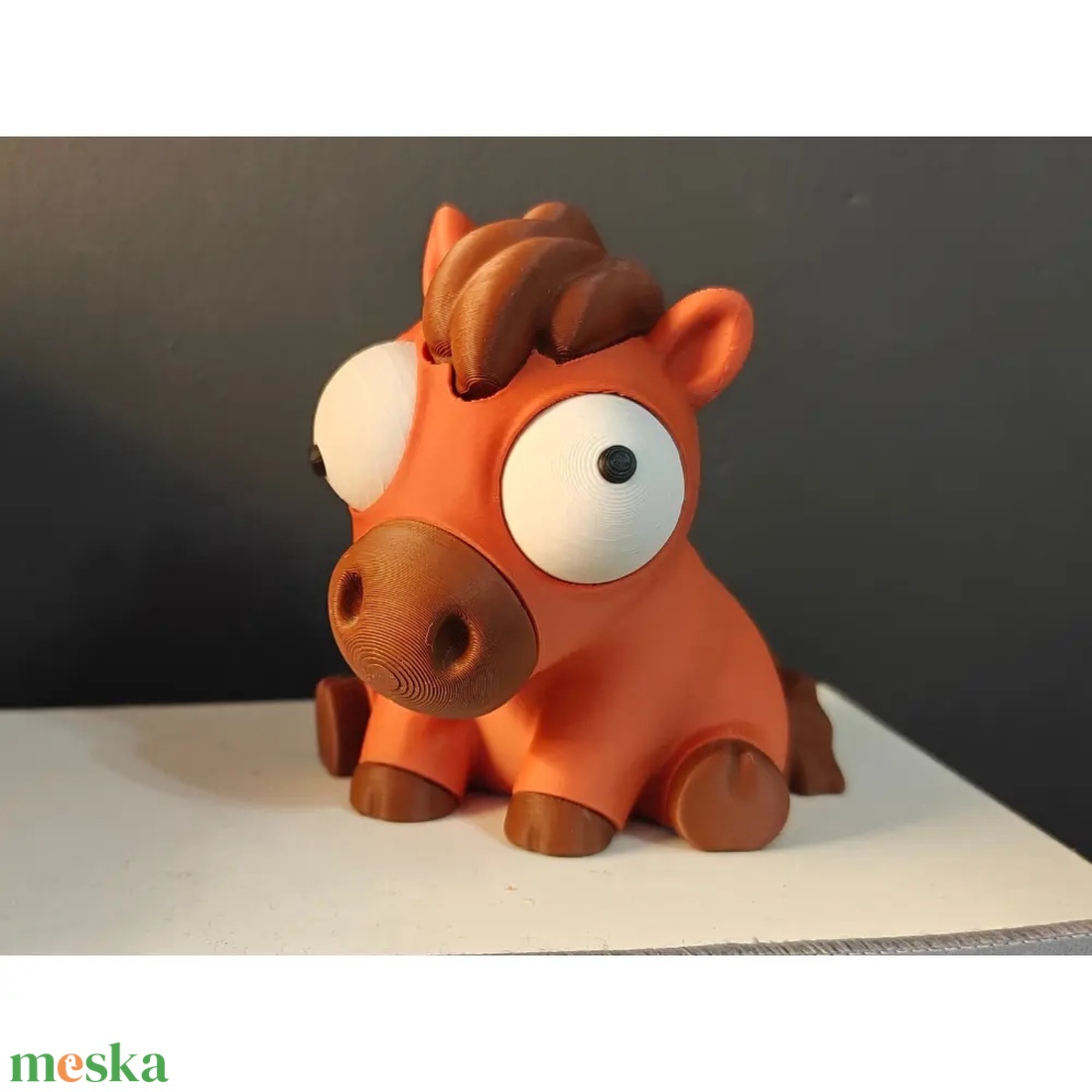Táltos - vicces ló figura mozgatható szemekkel, 3D nyomtatott asztali dísz, lovas ajándék - otthon & életmód - dekoráció - dekoratív figurák és szobrok - Meska.hu