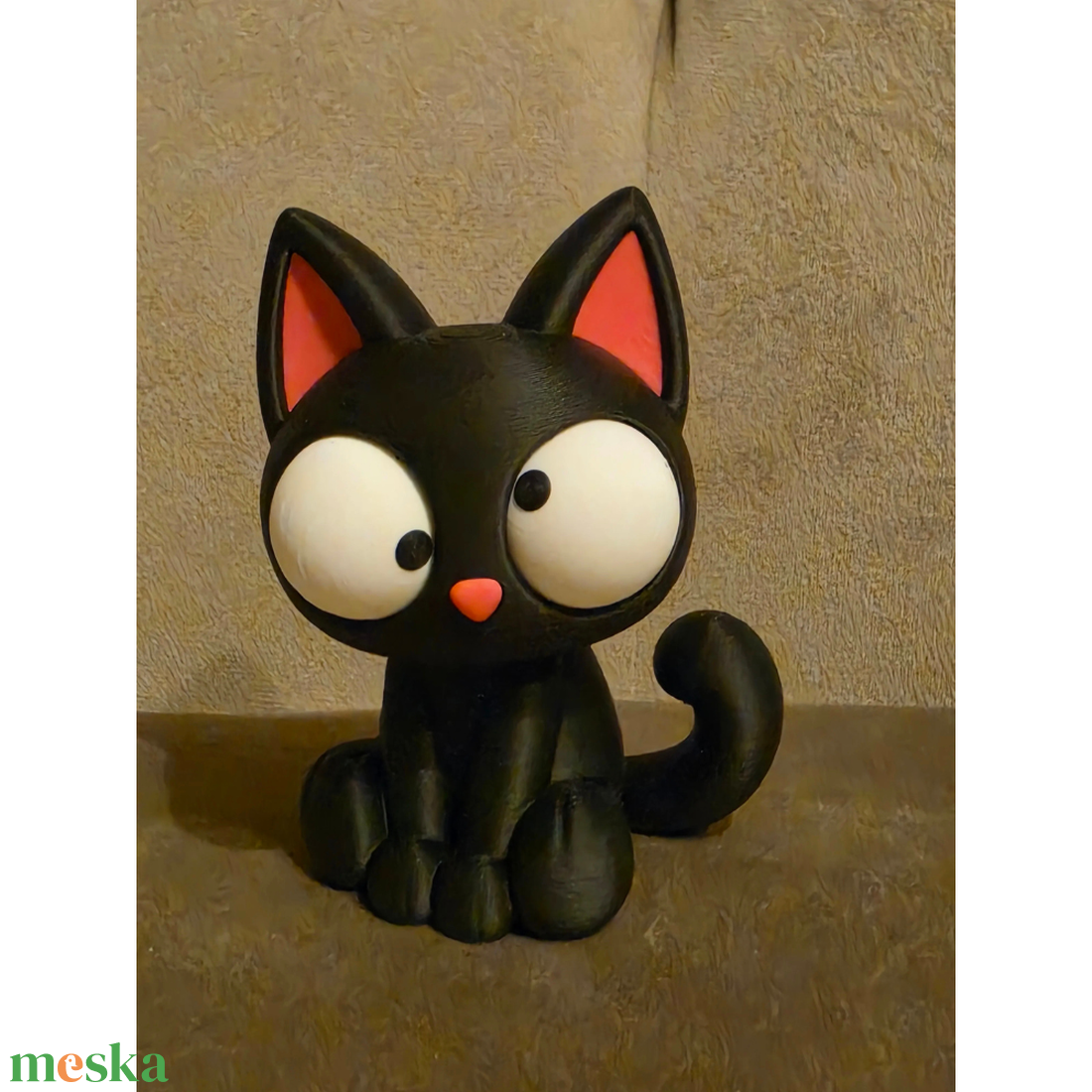 Kormi � Fekete macska figura mozgatható szemekkel és forgatható fejjel - otthon & életmód - dekoráció - halloween - halloweeni figurák - Meska.hu
