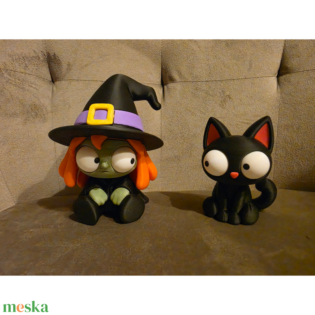 Kormi � Fekete macska figura mozgatható szemekkel és forgatható fejjel - otthon & életmód - dekoráció - halloween - halloweeni figurák - Meska.hu