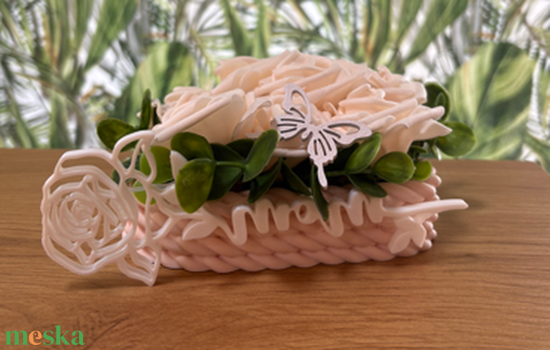  3D MOM szív dekor � rózsákkal díszített különleges ajándék - otthon & életmód - dekoráció - dísztárgy - Meska.hu