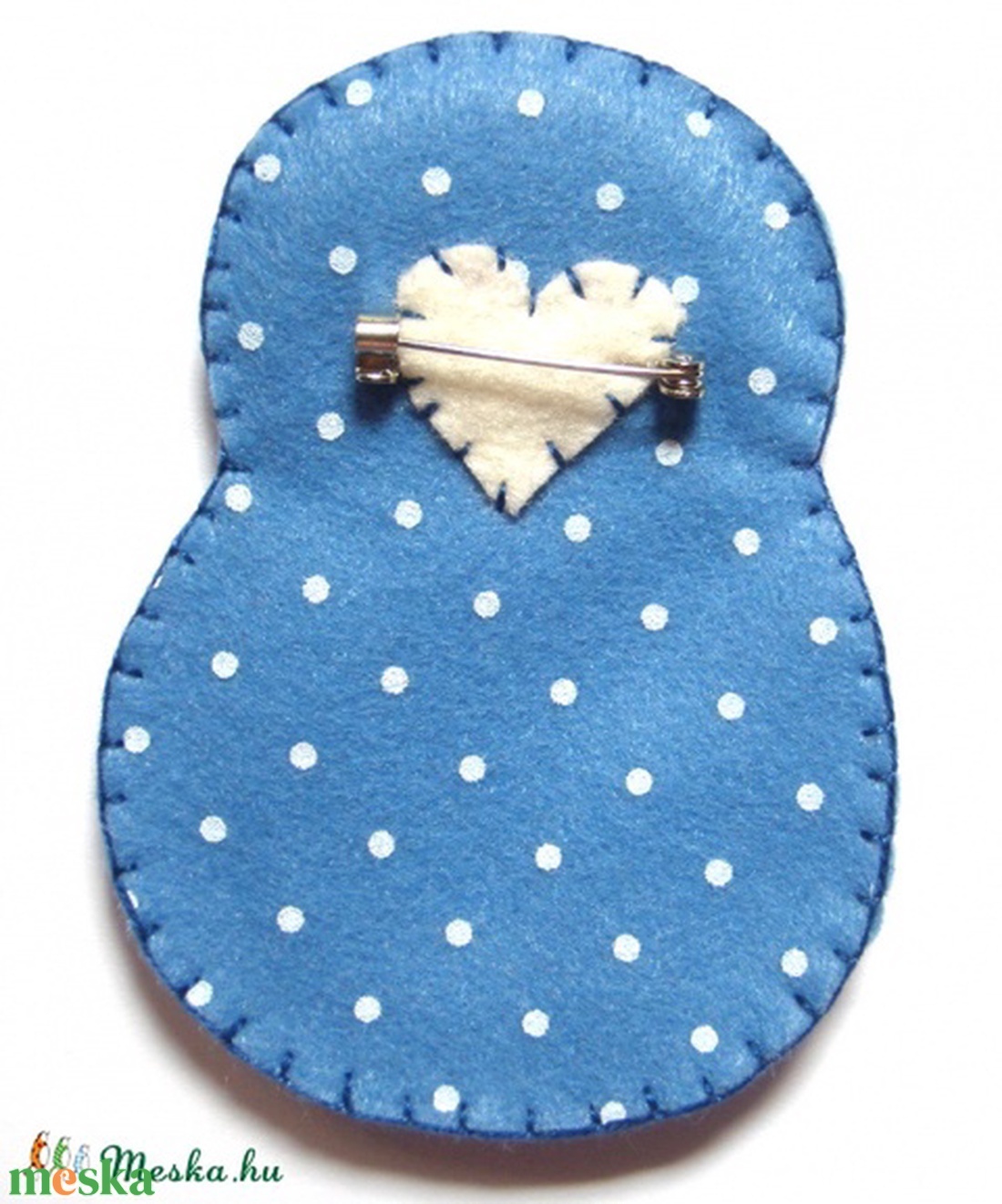 Vivonka - Matrjoska kitűző-Bluebird - ékszer - kitűző és bross - kitűző - Meska.hu