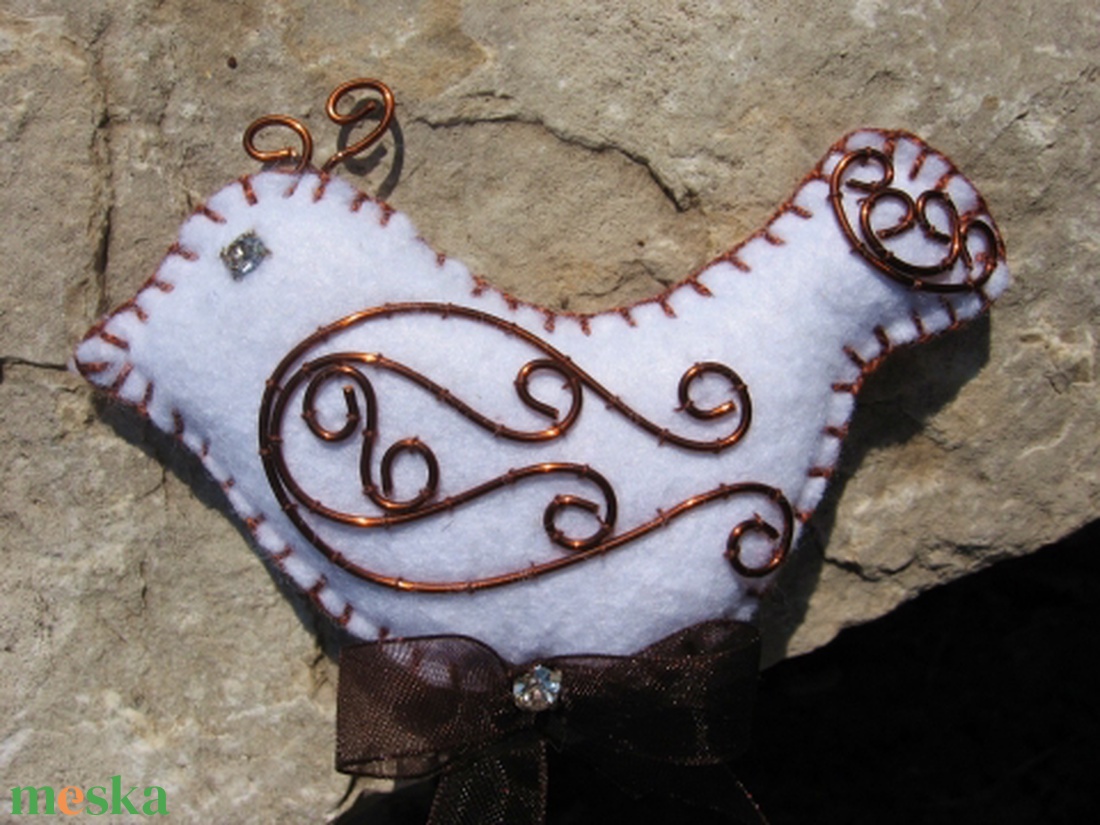 Szerelem rézmadara - kitűző - ékszer - kitűző és bross - Meska.hu