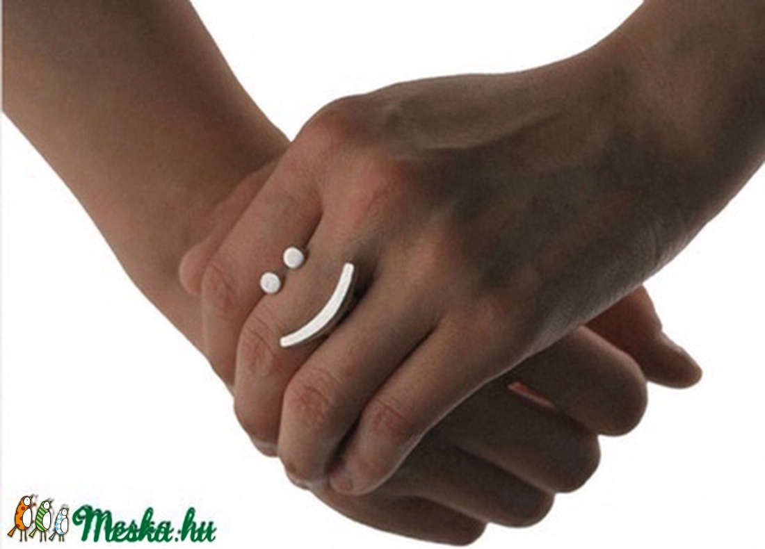Egyedi ezüst smile, mosolygó, mosolygós gyűrű -  - Meska.hu
