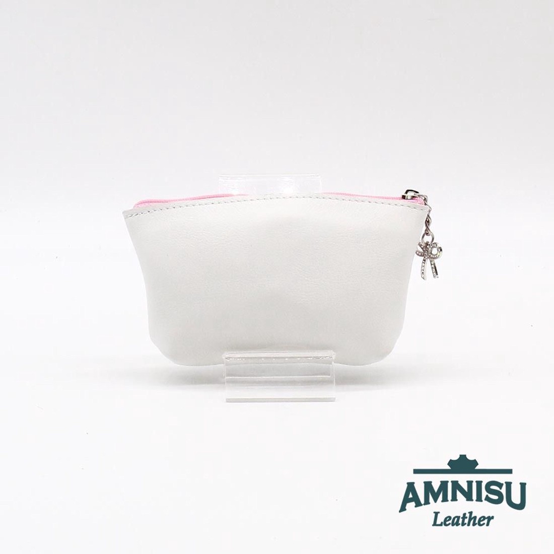 Fehér - metál rózsaszín kettő cipzáras kulcstartó B3002 - táska & tok - kulcstartó & táskadísz - kulcstartó - Meska.hu