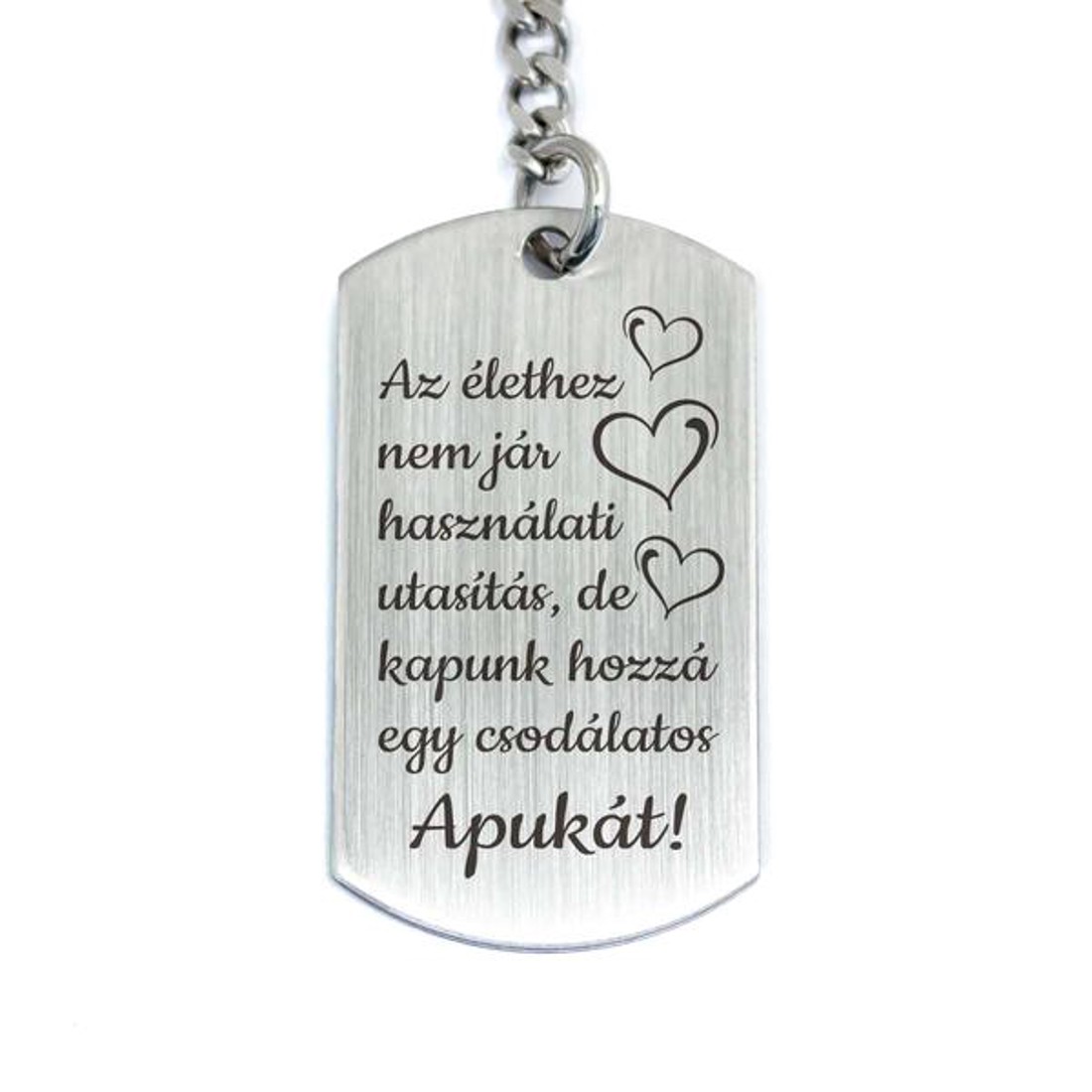 Csodálatos Apukát acél medálos kulcstartó - táska & tok - kulcstartó & táskadísz - kulcstartó - Meska.hu