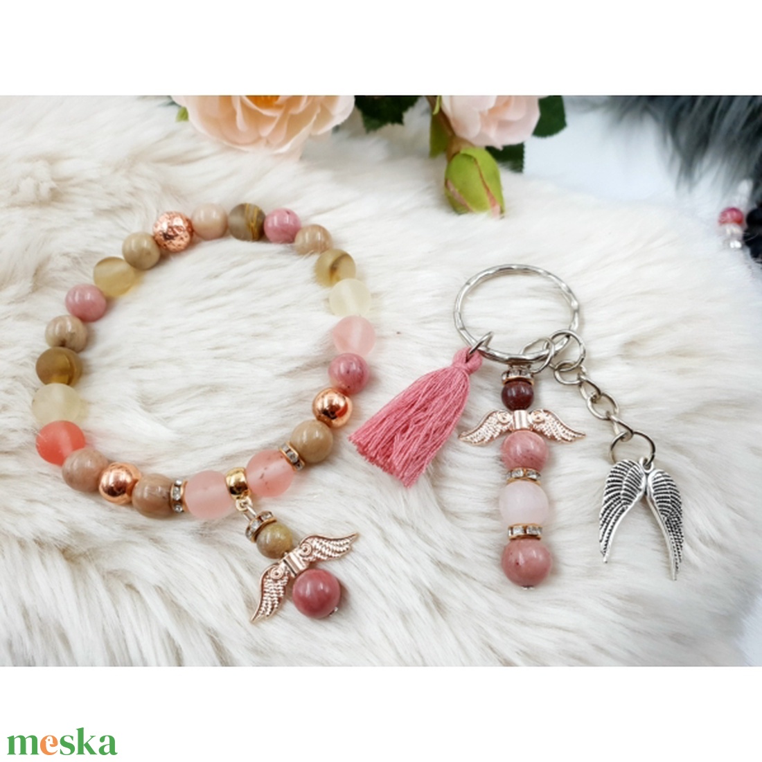 Rosegold angyal ékszerszett - ékszer - karkötő - ásványkarkötő - Meska.hu Rosegold angyal ékszerszett - ékszer - karkötő - ásványkarkötő - Meska.hu