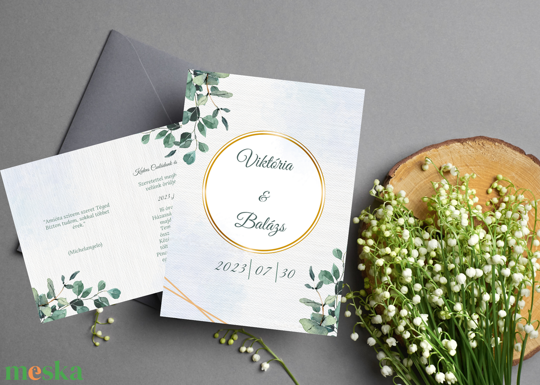 Kék , zöld leveles; eukaliptusz/greenery esküvői meghívó,többféle grafikával és kivitelben - esküvő - meghívó & kártya - meghívó - Meska.hu Kék , zöld leveles; eukaliptusz/greenery esküvői meghívó,többféle grafikával és kivitelben - esküvő - meghívó & kártya - meghívó - Meska.hu