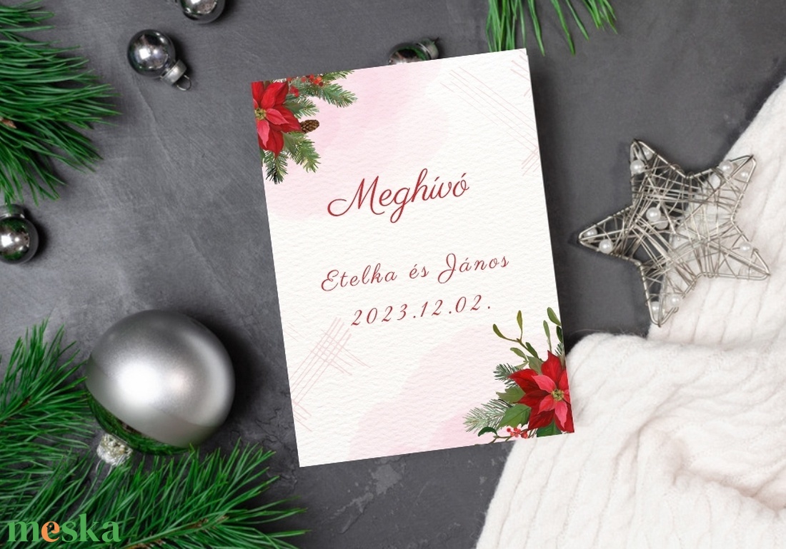 Téli esküvői meghívó mikulásvirággal ,piros ,többféle kivitelben - esküvő - meghívó & kártya - meghívó - Meska.hu Téli esküvői meghívó mikulásvirággal ,piros ,többféle kivitelben - esküvő - meghívó & kártya - meghívó - Meska.hu