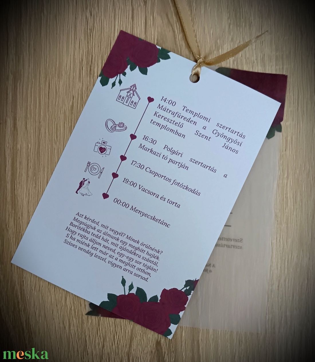 Fényképes rózsás pausz meghívó, saját fényképpel (fotóval) , szatén masnival A6 vagy A5 méretben - esküvő - meghívó & kártya - meghívó - Meska.hu Fényképes rózsás pausz meghívó, saját fényképpel (fotóval) , szatén masnival A6 vagy A5 méretben - esküvő - meghívó & kártya - meghívó - Meska.hu