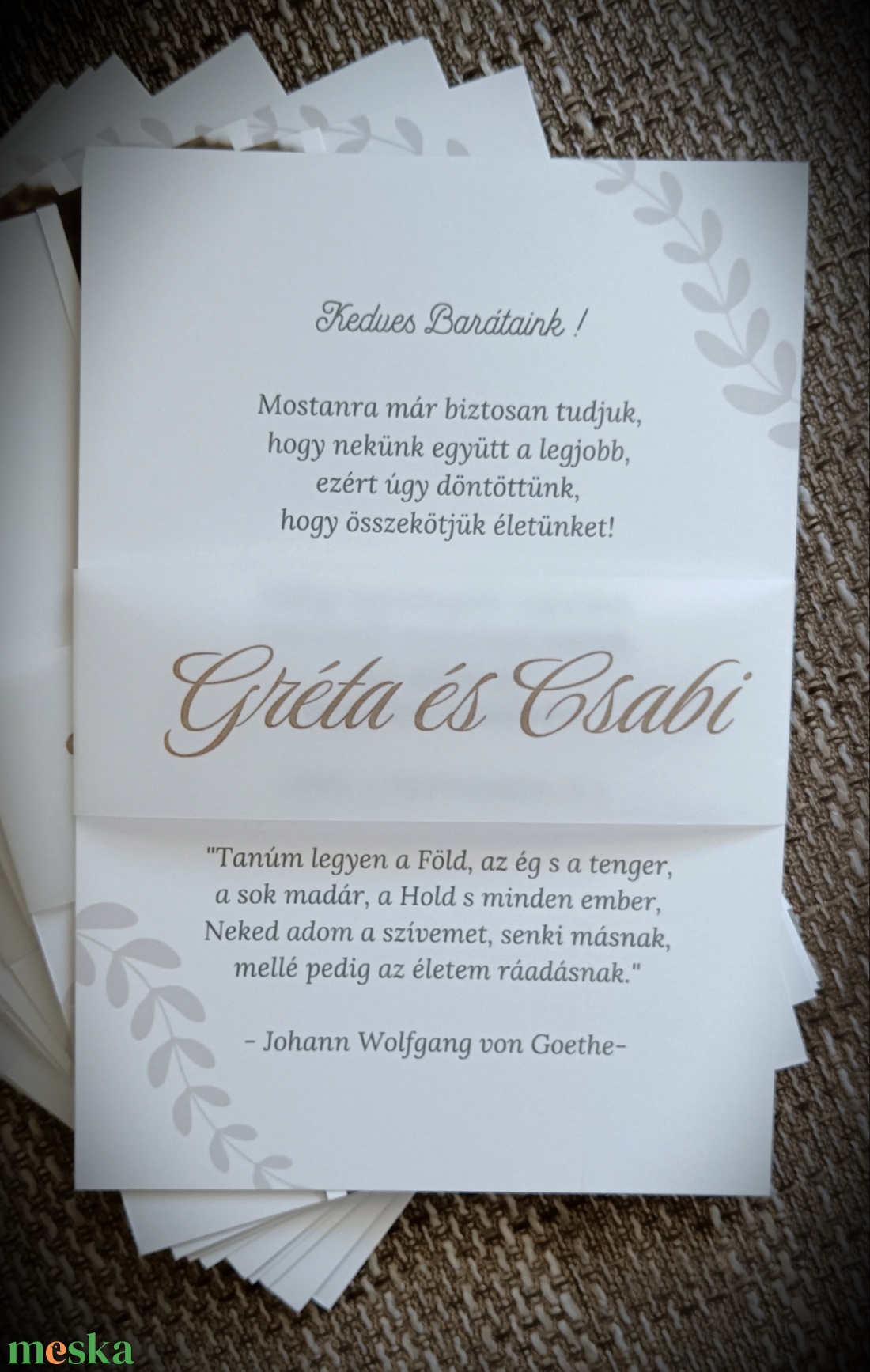 Pausz papírral átkötött fényképes esküvői meghívó - esküvő - meghívó & kártya - meghívó - Meska.hu Pausz papírral átkötött fényképes esküvői meghívó - esküvő - meghívó & kártya - meghívó - Meska.hu